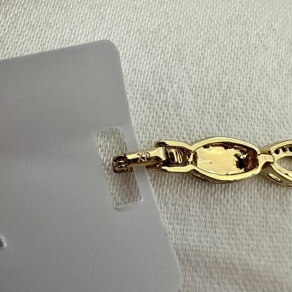 14K Gold Plated XP Adjustable Womens Bracelet Oval Link Oro Laminado - Picture 8 of 9